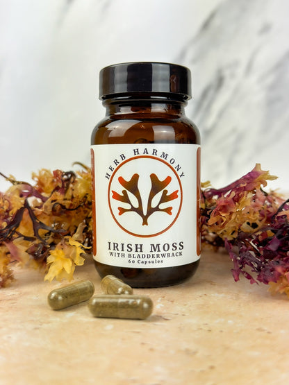 Irish Sea Moss and Bladderwrack Capsules Vegan Friendly 60 HPMC capsules